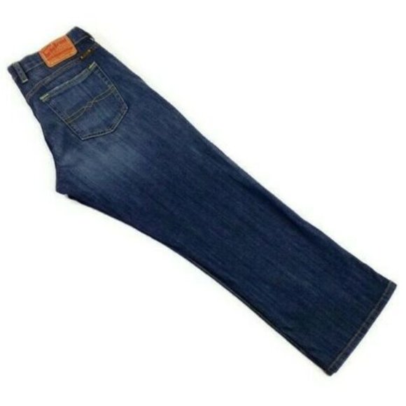 Lucky Brand Easy Rider Blue Stonewash Distressed Denim Capri Jeans Womens Size 8 - Picture 8 of 14